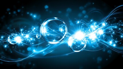 Obraz premium Abstract glowing energy bursts in dark space