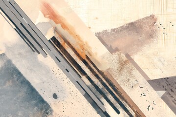 Obraz premium Abstract Beige and Gray Hues: A Modern Art Composition