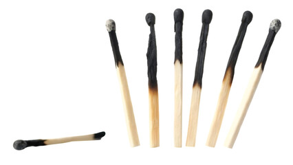 cracked matchstick isolated on white background PNG.GENERATIVE AI