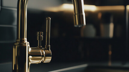 Plumber replacing leaking faucet in kitchen. Featuring skill and focus