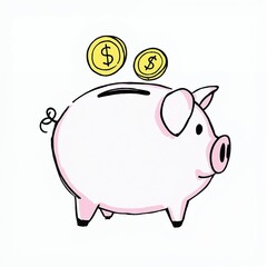 Obraz premium Piggy Bank Savings Money Cartoon Illustration.