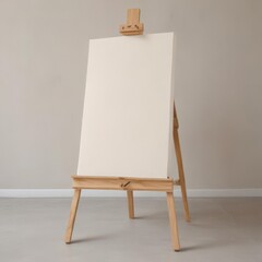 easel with blank canvas, easel with canvas, blank canvas on easel