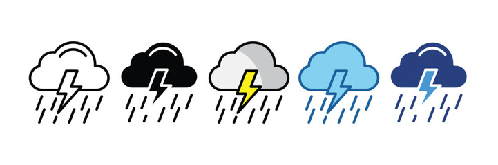 Thunderstorm  Icon Element For Design