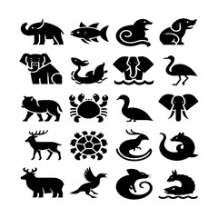 set of animals icons