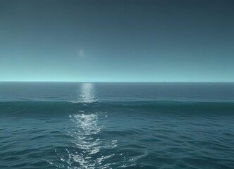 Obraz premium Subtle light blue to deeper teal gradient, ethereal ocean-like feel , sky, light, serene