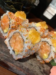 sushi roll with roe