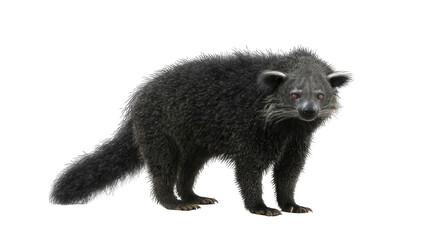 Binturong from Southeast Asia in Standing Pose Photorealistic Transparent Background