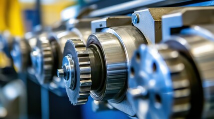Fototapeta premium Large stainless-steel grinders and mixers used for industrial meat preparation