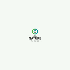 Tree in Hexagon Nature Logo Design for Eco-Friendly Brand Identity