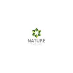 Circular Five Leaves Nature Logo Design for Modern Eco-Friendly Branding. 