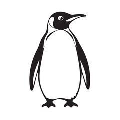 Black color penguin silhouette vector. Simple flat penguin icon. Vector illustration eps 10