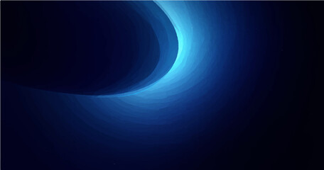 Create a vector illustration of a dark abstract background with a smooth gradient of white light forming a curved, soft beam from the center toward the top right. Use a grainy texture effect 