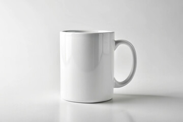 Fototapeta premium A Simple Ceramic Mug: A minimalist image showcasing a pristine, white ceramic mug, embodying everyday simplicity and functional design.