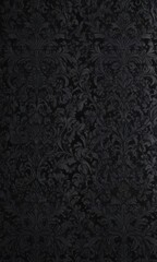 Intricate black damask wallpaper, seamless gothic floral vines , shadow, art
