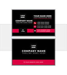 Modern business card template red black colors. vector abstract creative Stock Vector
