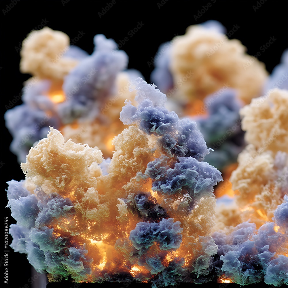Poster dynamic clouds of color illuminated from within creating an ethereal and dreamlike effect
