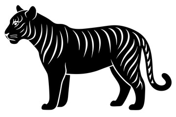 Tiger vector silhouette illustration isolated on white background