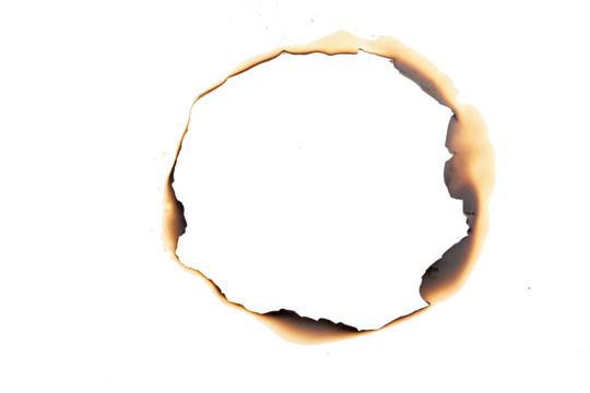burnt hole of paper texture isolated on white background PNG.GENERATIVE AI