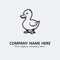 Duck illustration black and white for logo company vector image
