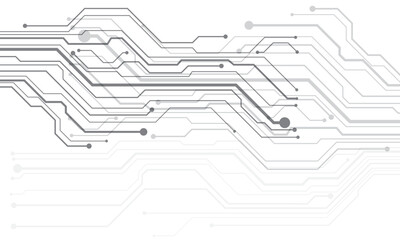 Abstract technology Black lines circuit cyber pattern on white background vector