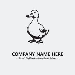 Duck illustration black and white for logo company vector image
