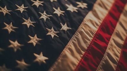 American flag with cracks symbolizing national economic instability