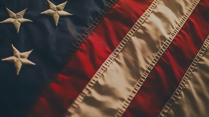 American flag with cracks symbolizing national economic instability