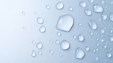 Close-up of water droplets on a light-grey surface