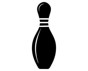 Bowling pin icon vector silhouette illustration isolated on white background