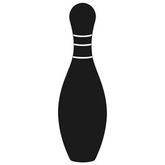 Bowling pin icon vector silhouette illustration isolated on white background