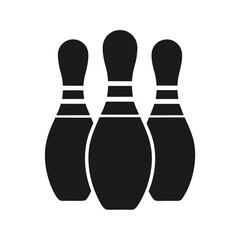Bowling pin vector silhouette illustration isolated on white background
