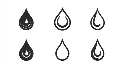 Water Drop Icons Design Variations