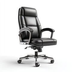 Black leather office chair ergonomic executive adjustable swivel desk chair for home office