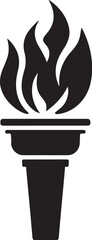 fire torch silhouette vector