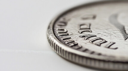 Coin edge detail, close up