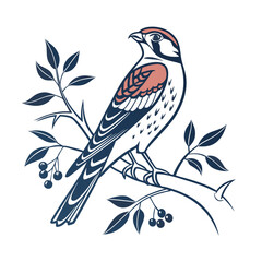  A Sparrow bird Vector art illustration