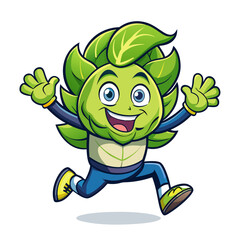  Brussels Sprouts Vegetable Character Drawing Art