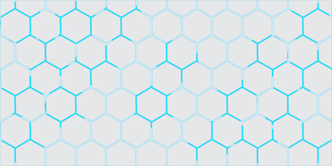 Seamless blue geometric pattern with triangles and hexagonal honeycomb design