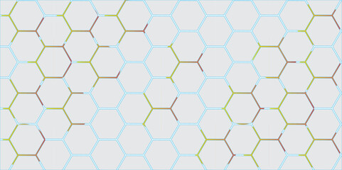 Seamless hexagon pattern with honeycomb texture and geometric design background
