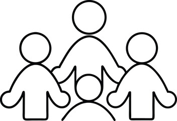 teamwork line art vector icon.