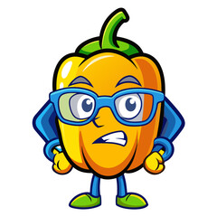  Hungry Bell Pepper Vegetable Collection Illustration
