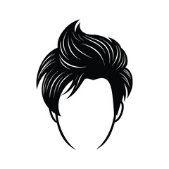 u cut hair style silhouette