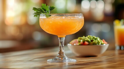 Fototapeta premium An assortment of vibrant Mexican dishes and drinks is laid out on a wooden surface in preparation for a grand feast
