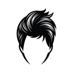 u cut hair style silhouette vector