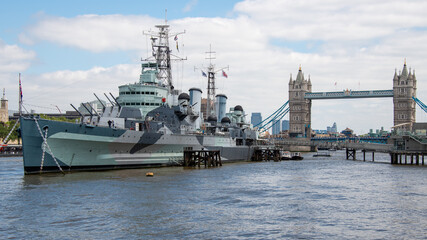 Fototapeta premium HMS Belfast on the River Thames
