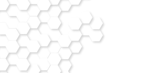 	
Abstract emboss white Hexagonal Background. Luxury White Pattern. Vector Futuristic minimal honeycomb mosaic white background. geometric mesh cell texture. modern futuristic wallpaper.