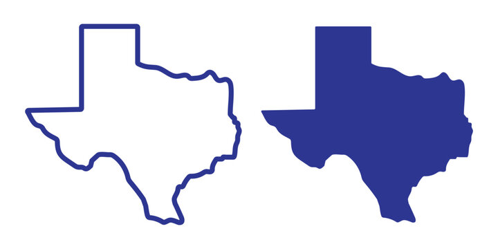 Texas map icon set. texas sign symbol. Vector illustration.