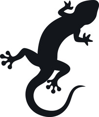Gecko Silhouette Isolated on Transparent Background Design