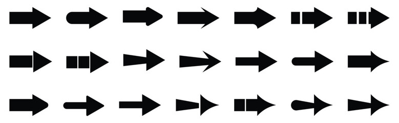 Arrow icon set. Arrow. Cursor. Collection different arrow signs. Black arrows icons. Vector.
