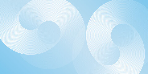 Minimalist banner background pastel colorful blue and white gradations. Circle effect style design abstract